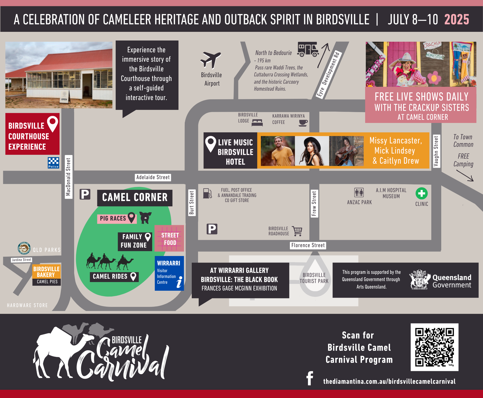 Birdsville camel carnival event map