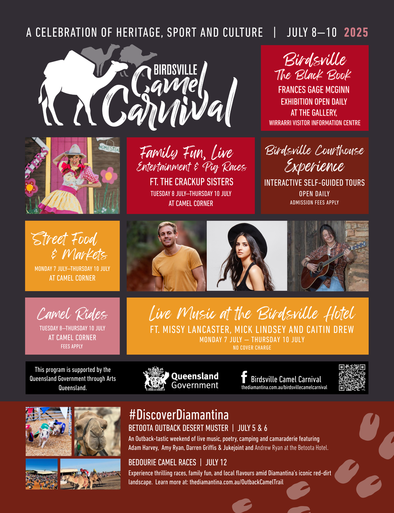 Birdsville camel carnival program announcement
